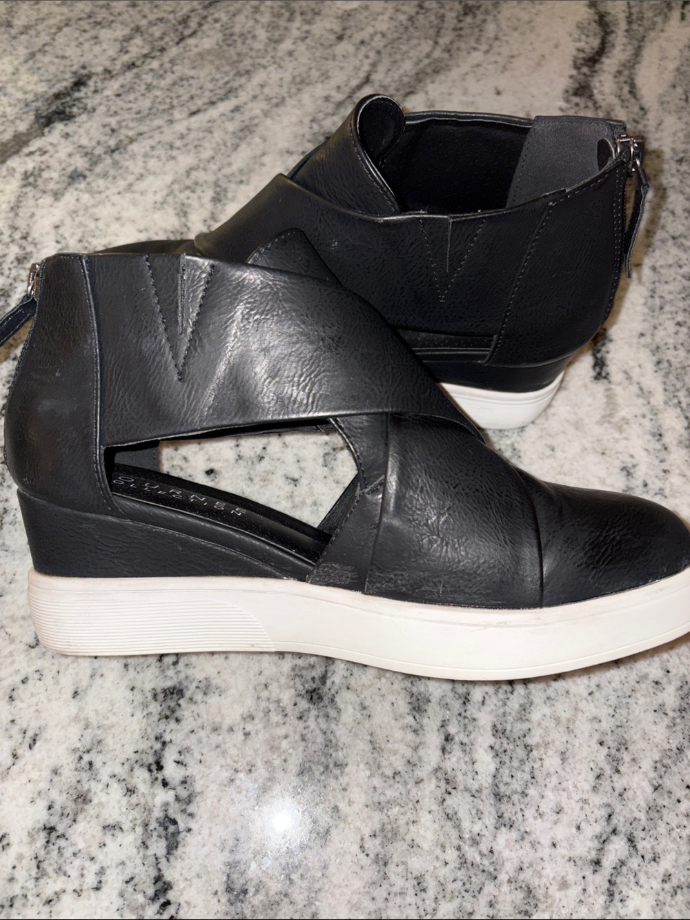 Journee Collection  Black Seena Wedge Sneakers